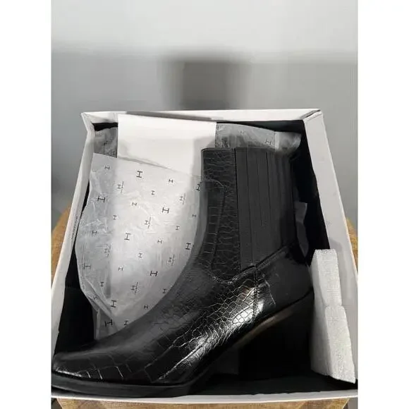 NWB H Halston Women's Charlotte Ankle Boots Black US Size 9 - Picture 2 of 11
